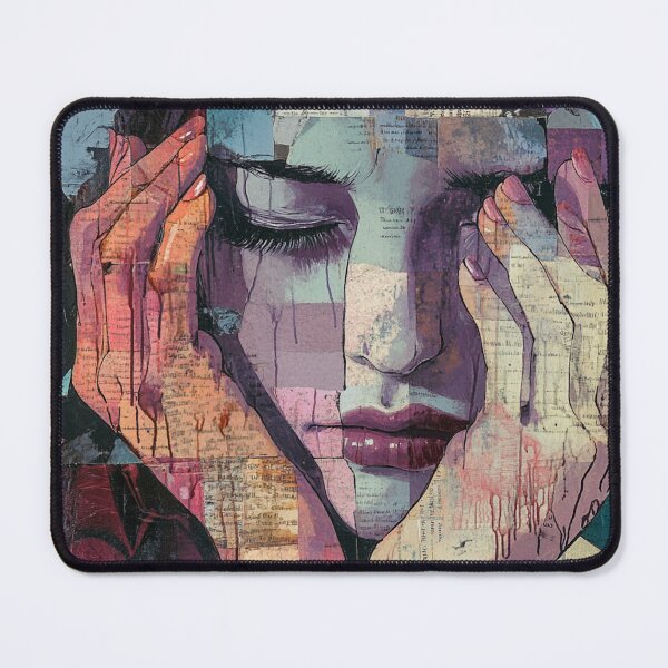 Item preview, Emotional Collage Portrait of Silence designed and sold by AITuneSphere.