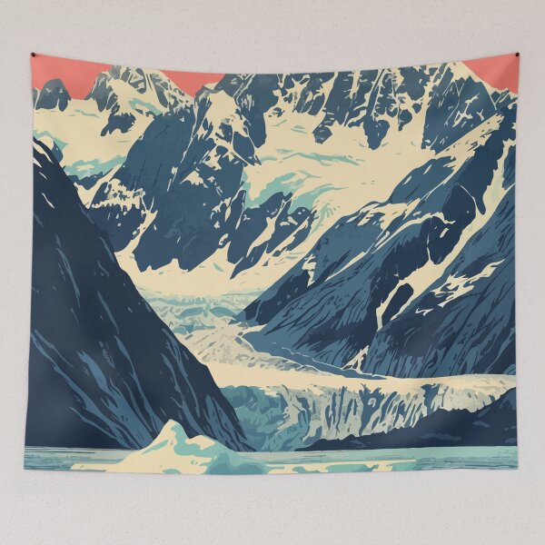 Item preview, Alaska Mountain Water Minimalist Art Illustration designed and sold by LVTFCOarts.