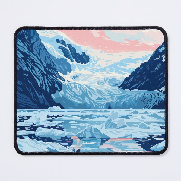 Item preview, Snowy Alaska Mountain Lake Minimalist Art Illustration designed and sold by LVTFCOarts.
