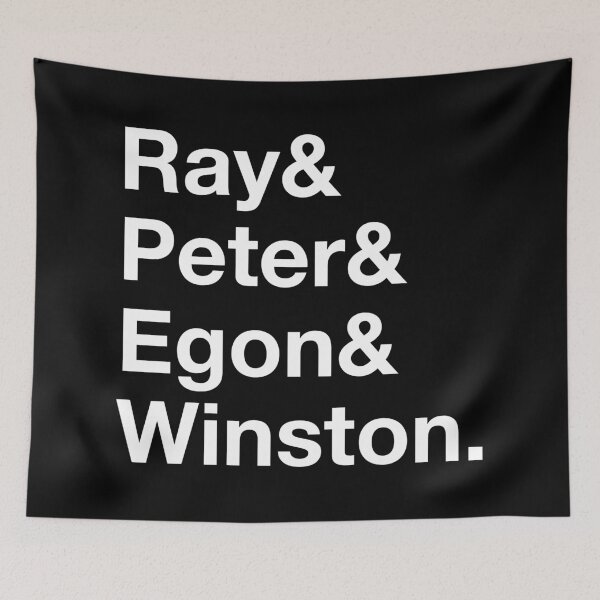 Item preview, Ghostbusters Original Team – Ray & Peter & Egon & Winston - White Text designed and sold by NiceHatHarry.
