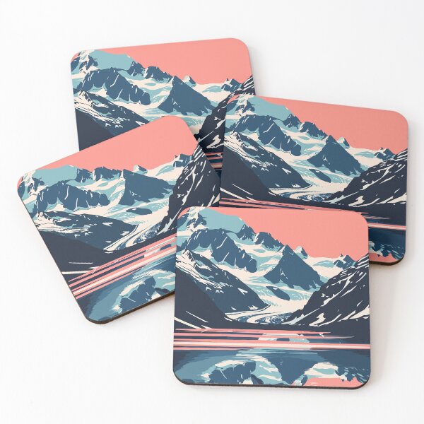 Item preview, Arctic Mountain Lake Alaska Minimalist Art Illustration designed and sold by LVTFCOarts.