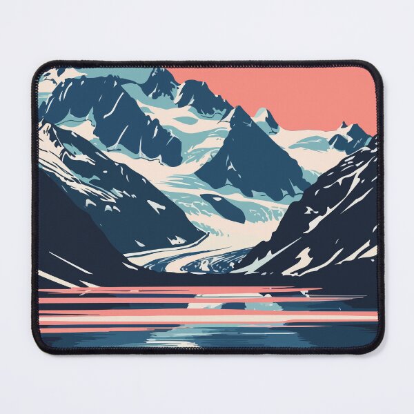 Item preview, Arctic Mountain Lake Alaska Minimalist Art Illustration designed and sold by LVTFCOarts.