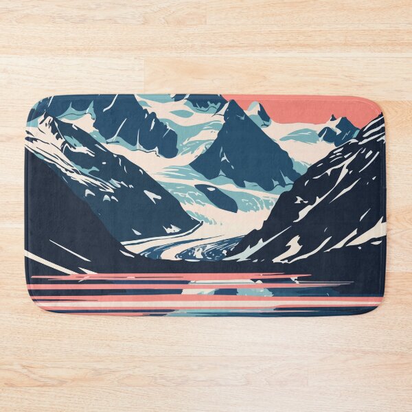 Item preview, Arctic Mountain Lake Alaska Minimalist Art Illustration designed and sold by LVTFCOarts.