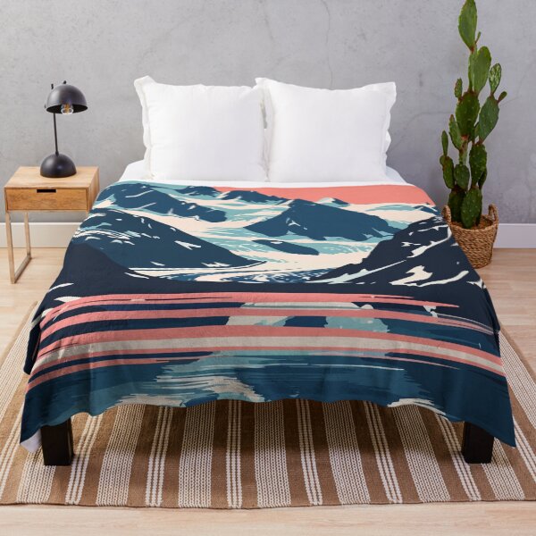 Item preview, Arctic Mountain Lake Alaska Minimalist Art Illustration designed and sold by LVTFCOarts.
