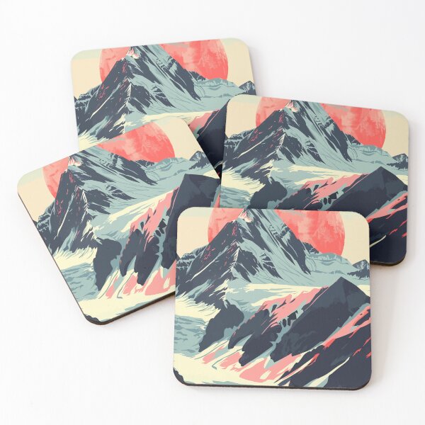 Item preview, Alaska Cold Mountain Lake Minimalist Art Illustration designed and sold by LVTFCOarts.