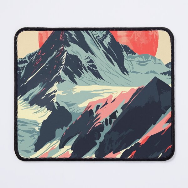 Item preview, Alaska Cold Mountain Lake Minimalist Art Illustration designed and sold by LVTFCOarts.