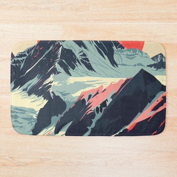 Item preview, Alaska Cold Mountain Lake Minimalist Art Illustration designed and sold by LVTFCOarts.