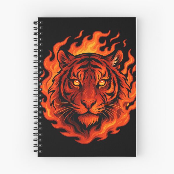 Item preview, Blaze Tiger – Fiery Red Tiger with Storm Waves Illustration designed and sold by ColorSplash123.
