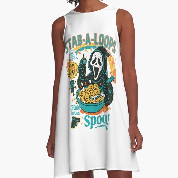 Item preview, Stab-A-Loops Cereal, Funny Horror Halloween, Ghost Mask Retro, Killer Breakfast, Spooky Slasher designed and sold by Annietong.