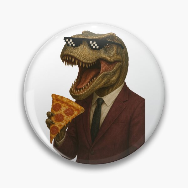 Item preview, Trex Deal with it pixel glasses pizza designed and sold by KYshirts.