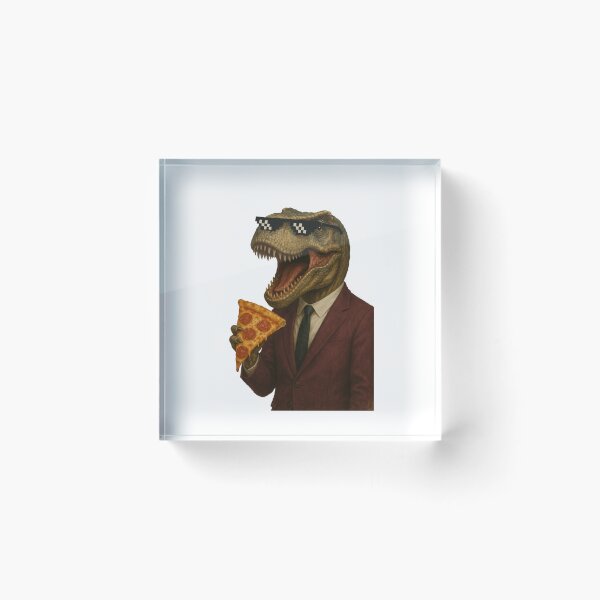 Item preview, Trex Deal with it pixel glasses pizza designed and sold by KYshirts.
