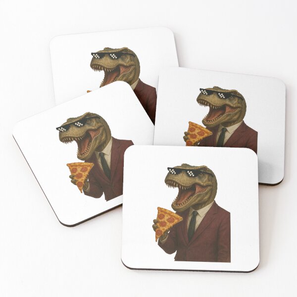 Item preview, Trex Deal with it pixel glasses pizza designed and sold by KYshirts.