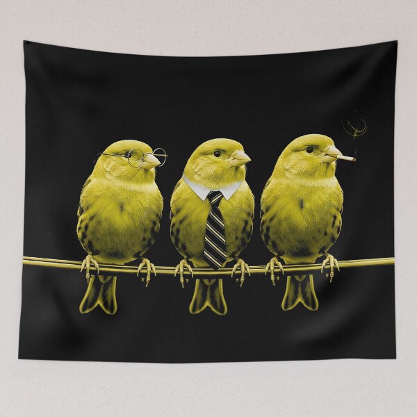 Item preview, Quirky Canary Family | Humorous Birds Glasses & Tie Art designed and sold by AV.