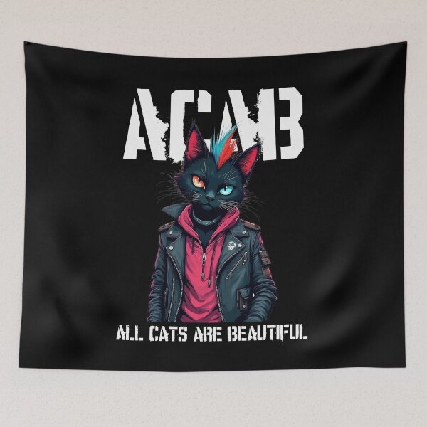 Item preview, ACAB Punk Cat Version - All Cats Are Beautiful designed and sold by Ikaroots.