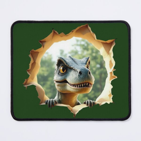 Item preview, Realistic Dinosaur Peeking Through Hole 3D Illustration designed and sold by TheGaliyaStudio.