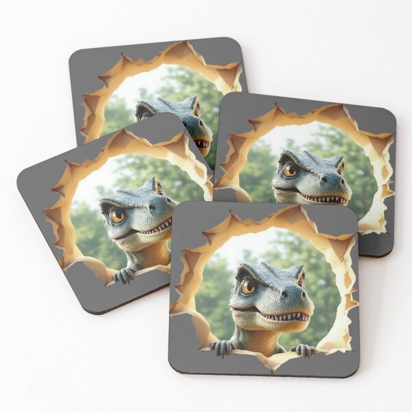 Item preview, Realistic Dinosaur Peeking Through Hole 3D Illustration designed and sold by TheGaliyaStudio.