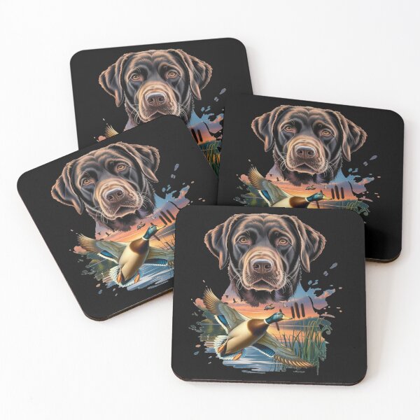 Item preview, Chocolate Labrador and Flying Mallard Sunrise designed and sold by LifeCrush.