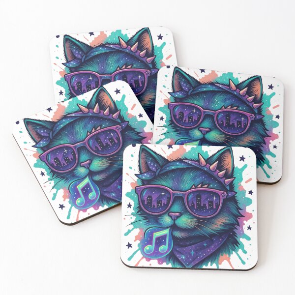 Item preview, Meowgical Rebel – Punk Rock Cosmic Cat Design designed and sold by 5CatDesign.