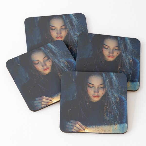 Item preview, Girl Writing Light of Thoughts designed and sold by AITuneSphere.