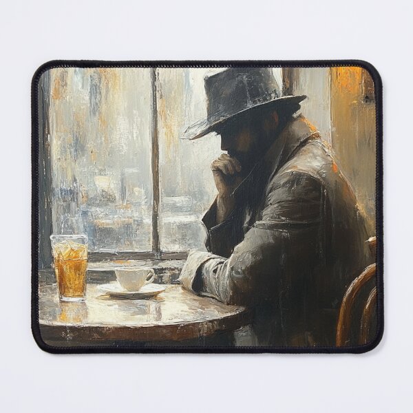 Item preview, Lonely Man in Autumn Café designed and sold by AITuneSphere.