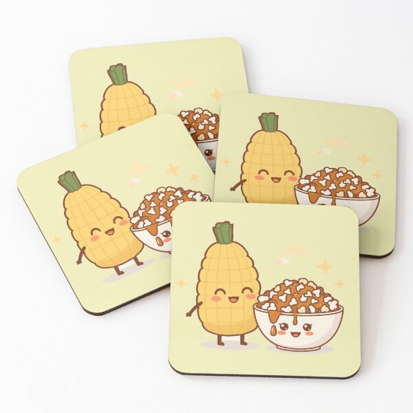 Item preview, Cute Yellow Corn and Caramel Popcorn – Kawaii Pastel Food Art designed and sold by Tidarat-27.
