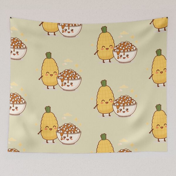 Artikelvorschau, Süßer gelber Mais und Karamell-Popcorn – Kawaii Pastel Food Art entworfen und verkauft von Tidarat-27.