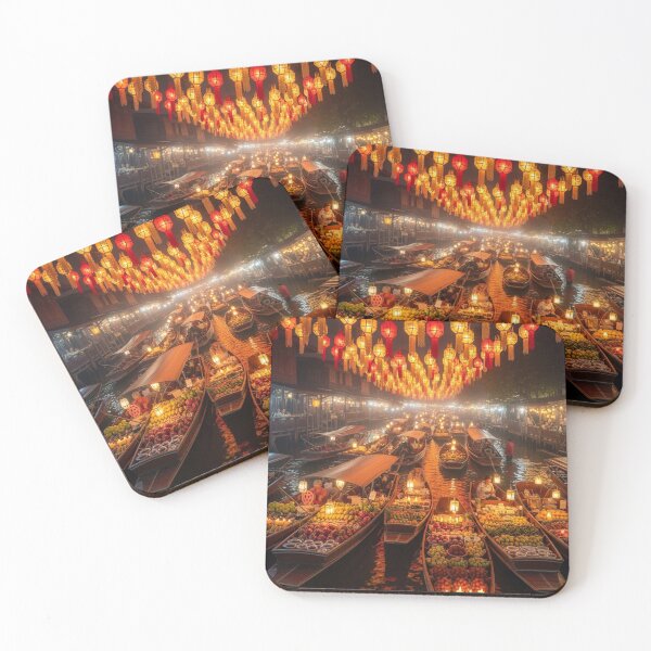 Item preview, Floating Market – Lantern Night in Bangkok designed and sold by ChaimMage.