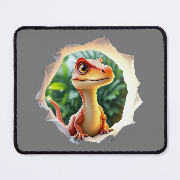Item preview, Realistic Dinosaur Peeking Through Hole 3D Illustration designed and sold by TheGaliyaStudio.