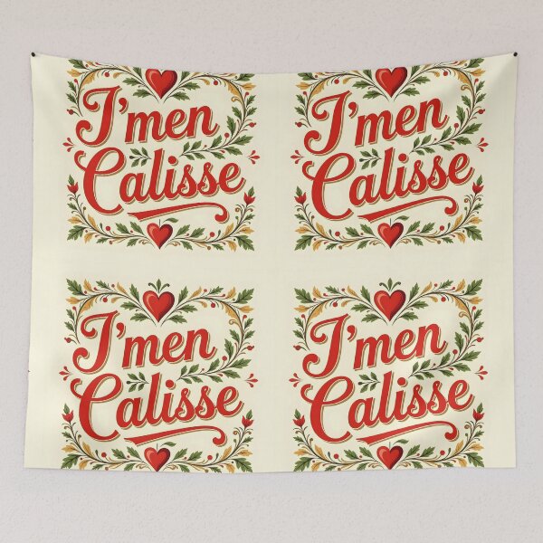 Item preview, J'men Calisse – French Canadian Swear in Vintage Heartsy Leafy Framed designed and sold by EmeraldeaArt.
