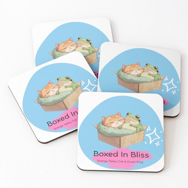 Item preview, Boxed Bliss: Cozy Cat & Chill Frog designed and sold by sakharumoowan08.