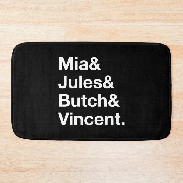 Item preview, Pulp Fiction – Mia & Jules & Butch & Vincent – Minimalist Character List - Text White designed and sold by NiceHatHarry.