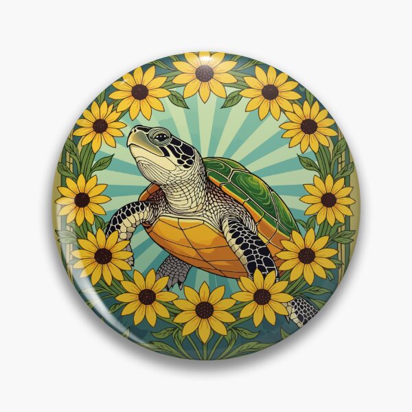 Item preview, Terrapin And Black Eyed Susan Flowers Art Nouveau  designed and sold by taiche.