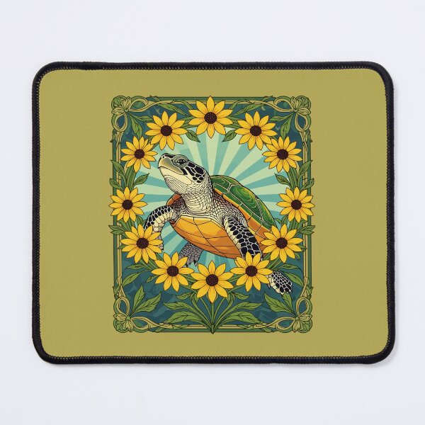 Item preview, Terrapin And Black Eyed Susan Flowers Art Nouveau  designed and sold by taiche.