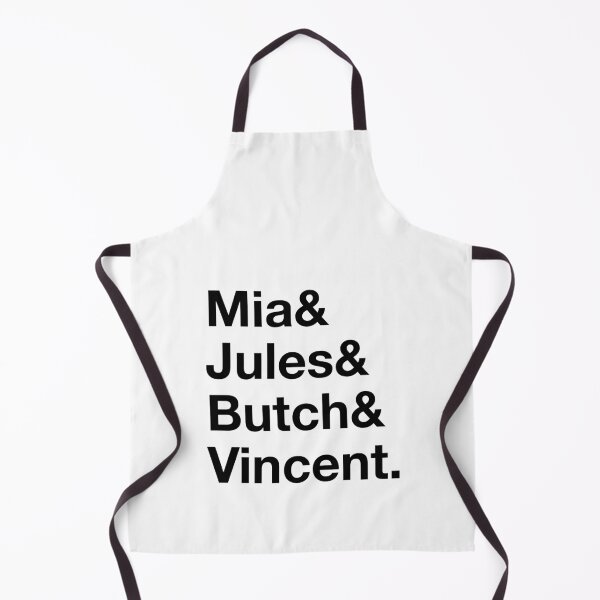 Aperçu de l'œuvre Pulp Fiction – Mia & Jules & Butch & Vincent – Liste de personnages minimaliste - Texte Noir créée et vendue par NiceHatHarry.