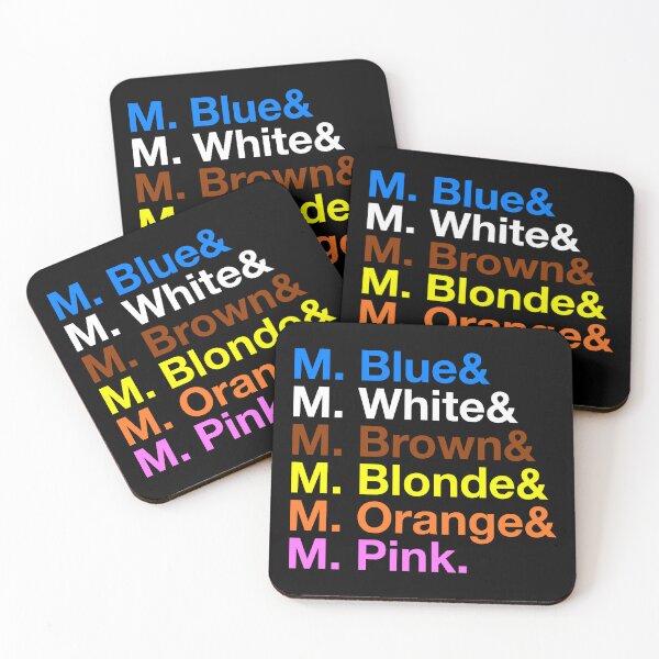 Item preview, Reservoir Dogs – Mr. Blue, Mr. White, Mr. Brown, Mr. Blonde, Mr. Orange & Mr. Pink – Color Typography designed and sold by NiceHatHarry.