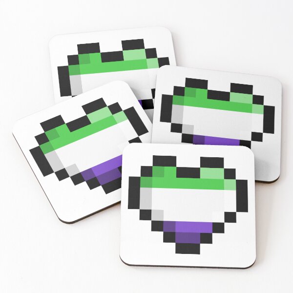 Item preview, Genderqueer Pixel Heart Pride Flag designed and sold by HarveyHandcraftsandDesigns.