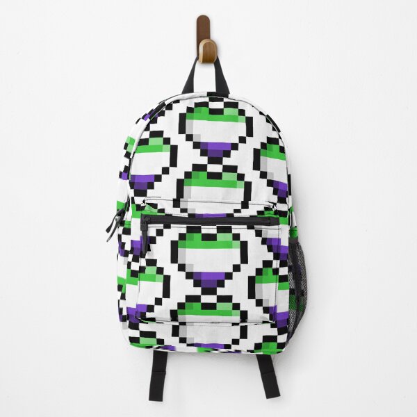 Item preview, Genderqueer Pixel Heart Pride Flag designed and sold by HarveyHandcraftsandDesigns.