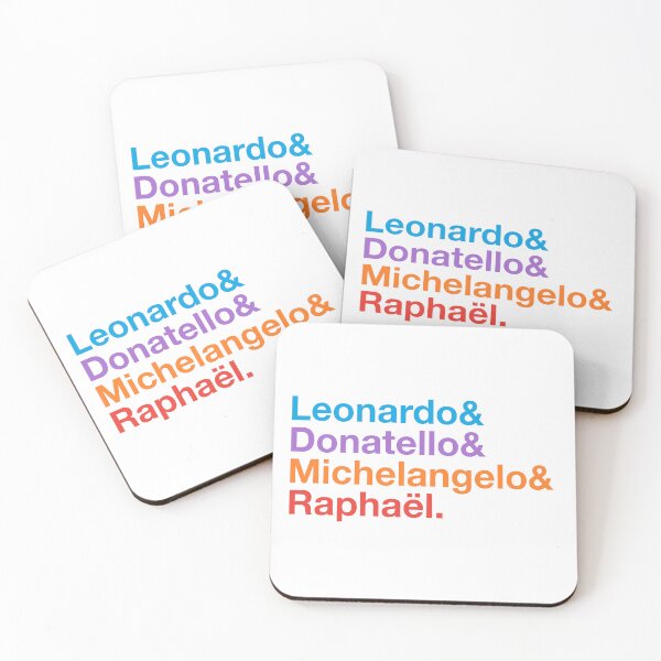 Item preview, Heroic Turtles – Leonardo, Donatello, Michelangelo & Raphael – Color Typography designed and sold by NiceHatHarry.