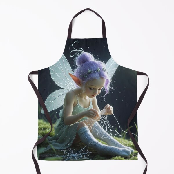 Item preview, Pixie Mending Socks by Moonlight – Whimsical Magical Realism Illustration designed and sold by Deezyned.