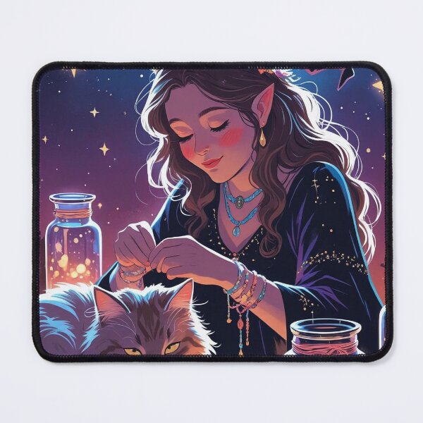 Item preview, Witch Under the Stars – Friendship Bracelet Magic Illustration designed and sold by Deezyned.