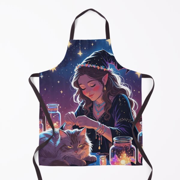 Item preview, Witch Under the Stars – Friendship Bracelet Magic Illustration designed and sold by Deezyned.