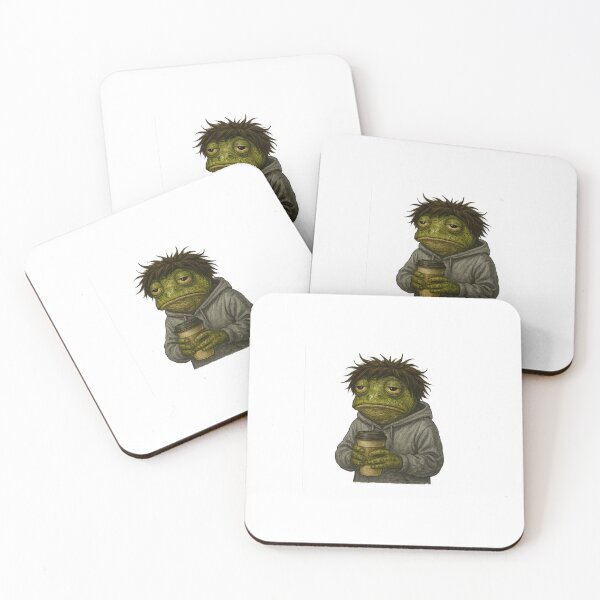 Item preview, Tired frog with coffee in the morning designed and sold by KYshirts.