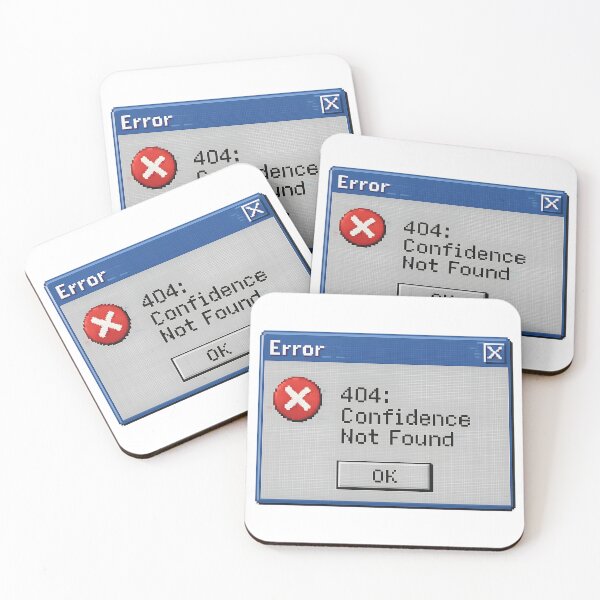 Item preview, 404: Confidence Not Found – Funny Error Message Sticker for Self-Doubt Moments designed and sold by VibeSnax.