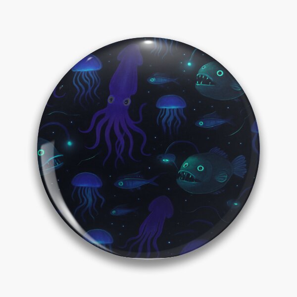 Item preview, Glowing Deep Sea Creatures Pattern designed and sold by Furbulous Faces.