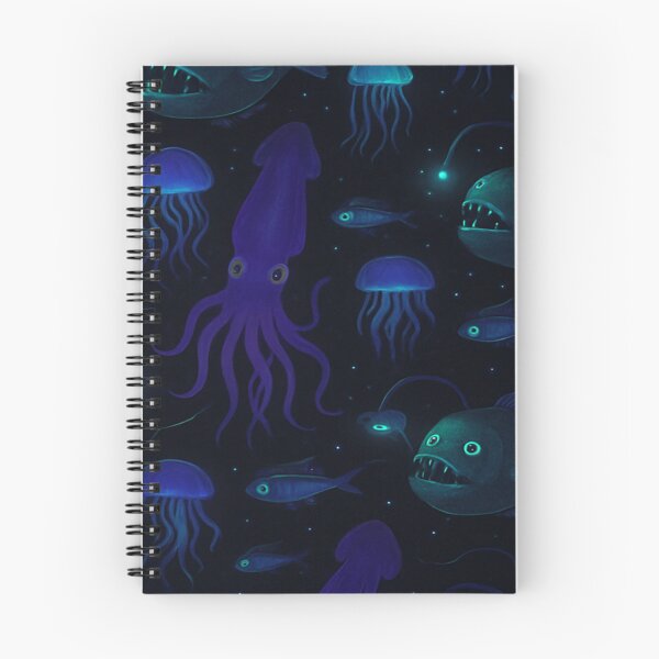 Item preview, Glowing Deep Sea Creatures Pattern designed and sold by Furbulous Faces.
