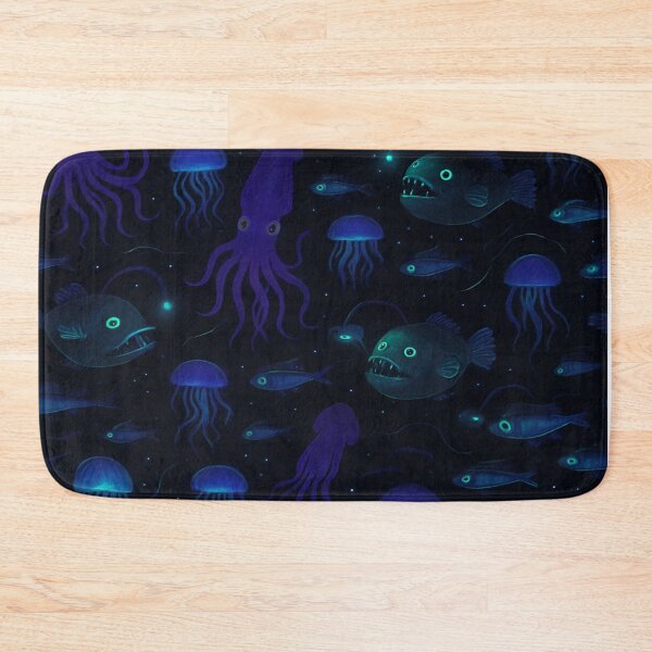 Item preview, Glowing Deep Sea Creatures Pattern designed and sold by Furbulous Faces.