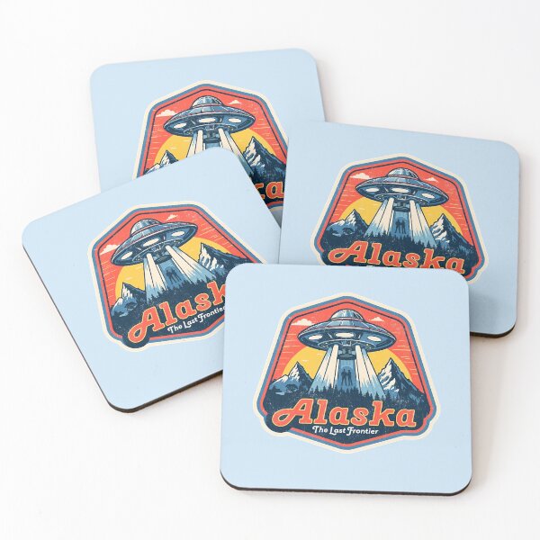 Artikelvorschau, Alaska UFO Encounter Vintage Reise Patch Style - Das letzte Grenzland Alien Entführungsdesign entworfen und verkauft von Vintagenaut Co..