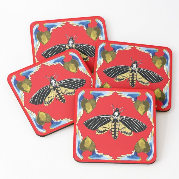 Item preview, Death's-head hawkmoth&heart-red pattern designed and sold by StudioViArt.