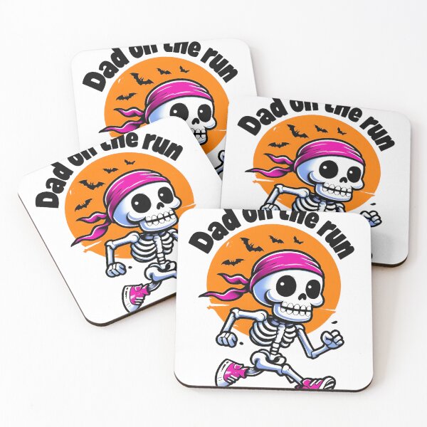 Item preview, Dad on the Run – Funny Halloween Skeleton Runner designed and sold by lobepainting.
