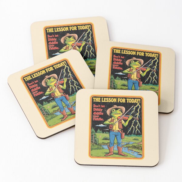 Item preview, The Lesson For Today! Funny Frog Fiddler - Vintage Style Humorous Warning Design designed and sold by Vintagenaut Co..